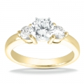 Anna Yellow Gold Round Diamond Ring